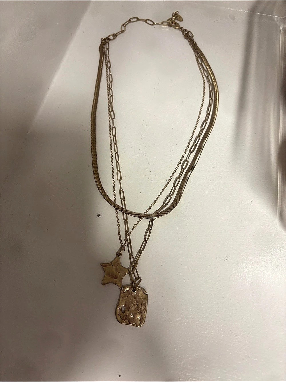 Free People Layered Pendant Necklace in Gold Like New